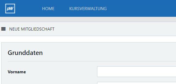 Screenshot TG Buchungsportal
