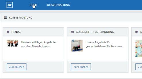Screenshot TG Buchungsportal